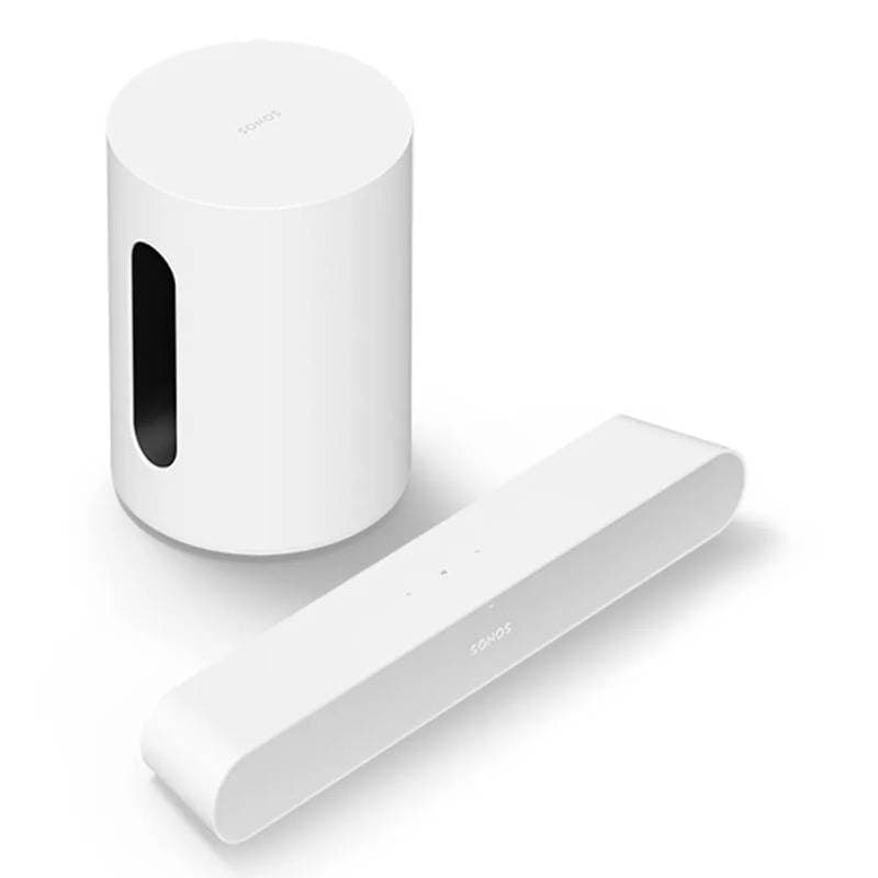 Sonos Ray Soundbar + Sub Mini Subwoofer Package, White or Black