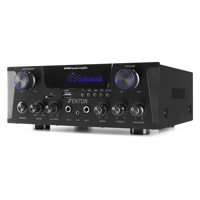 Fenton AV430B 2 x 300W Compact Stereo Amplifier, Black