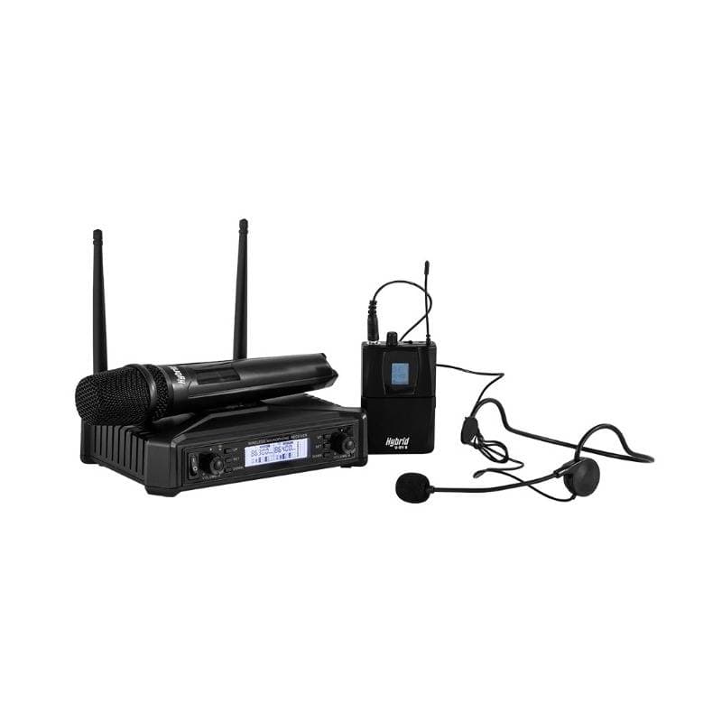 Hybrid U-DV B UHF Wireless Microphone System, Handheld + Headset